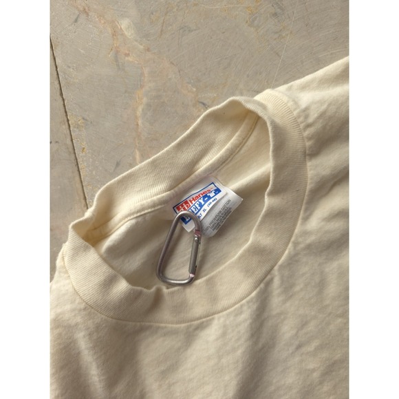 Vintage 1990s River Woods Field Laboratory Ivory Pocket T-shirt Hanes XL - Picture 5 of 8